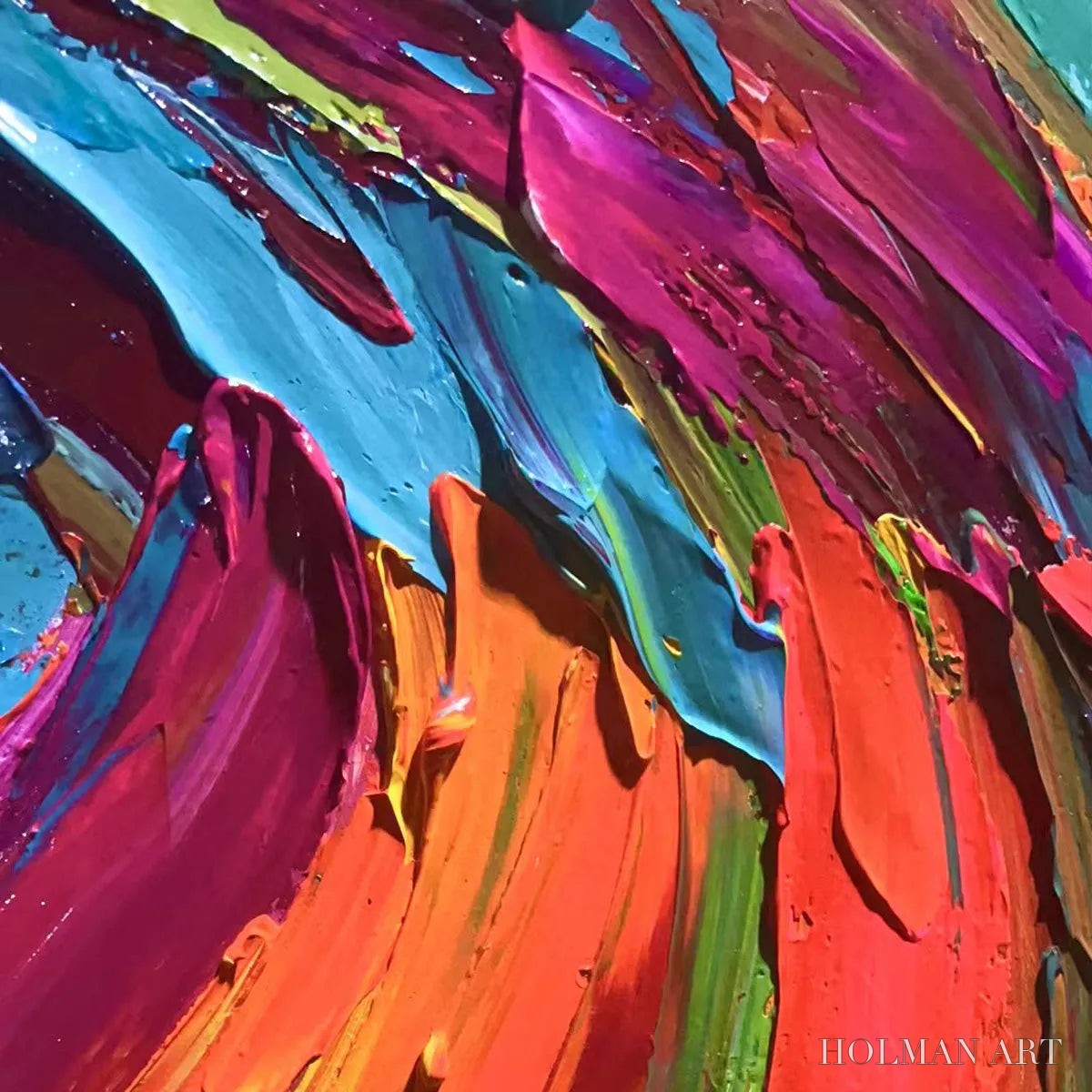 HOLMAN ART Colorful Whirlwind – Large Abstract Impasto Oil Painting on Canvas - image 3