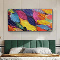 HOLMAN ART Feather Dance – Horizontal Abstract Painting with Colorful Feathers, Textured Impasto, Modern - image 2