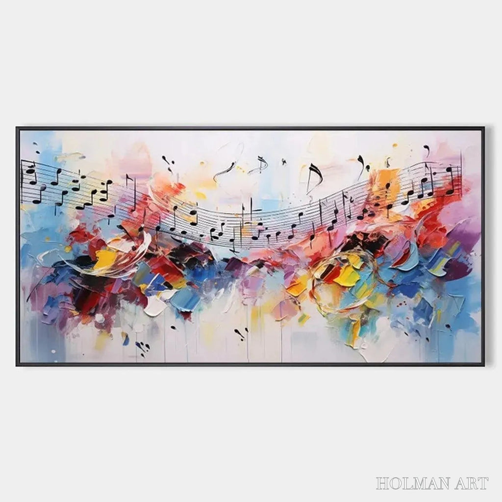 HOLMAN ART Melody in Color – Abstract Painting with Musical Notes - image 1