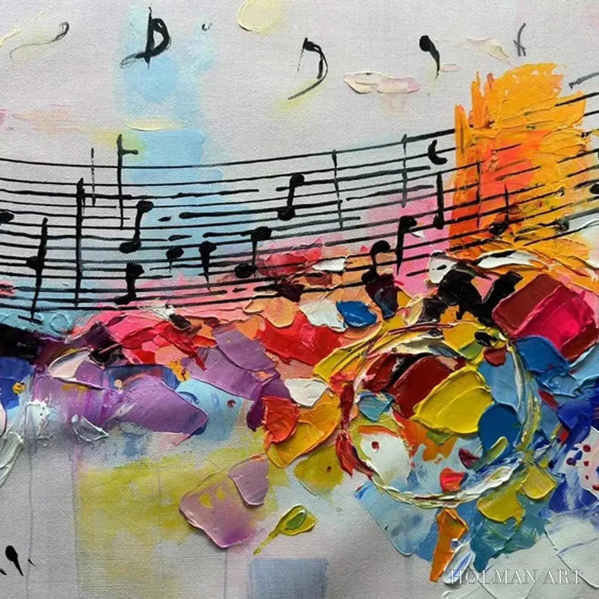 HOLMAN ART Melody in Color – Abstract Painting with Musical Notes - image 3