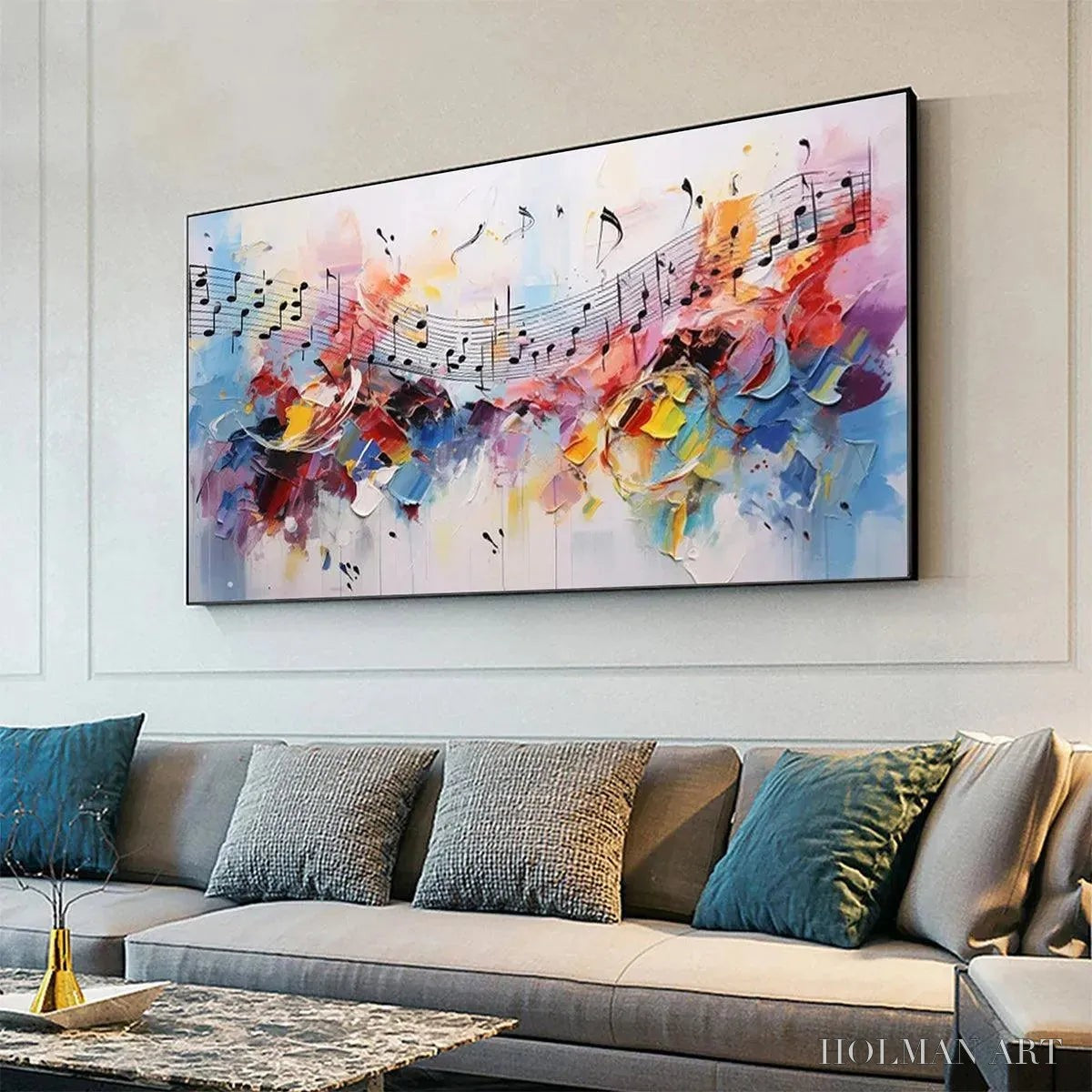 HOLMAN ART Melody in Color – Abstract Painting with Musical Notes - image 5