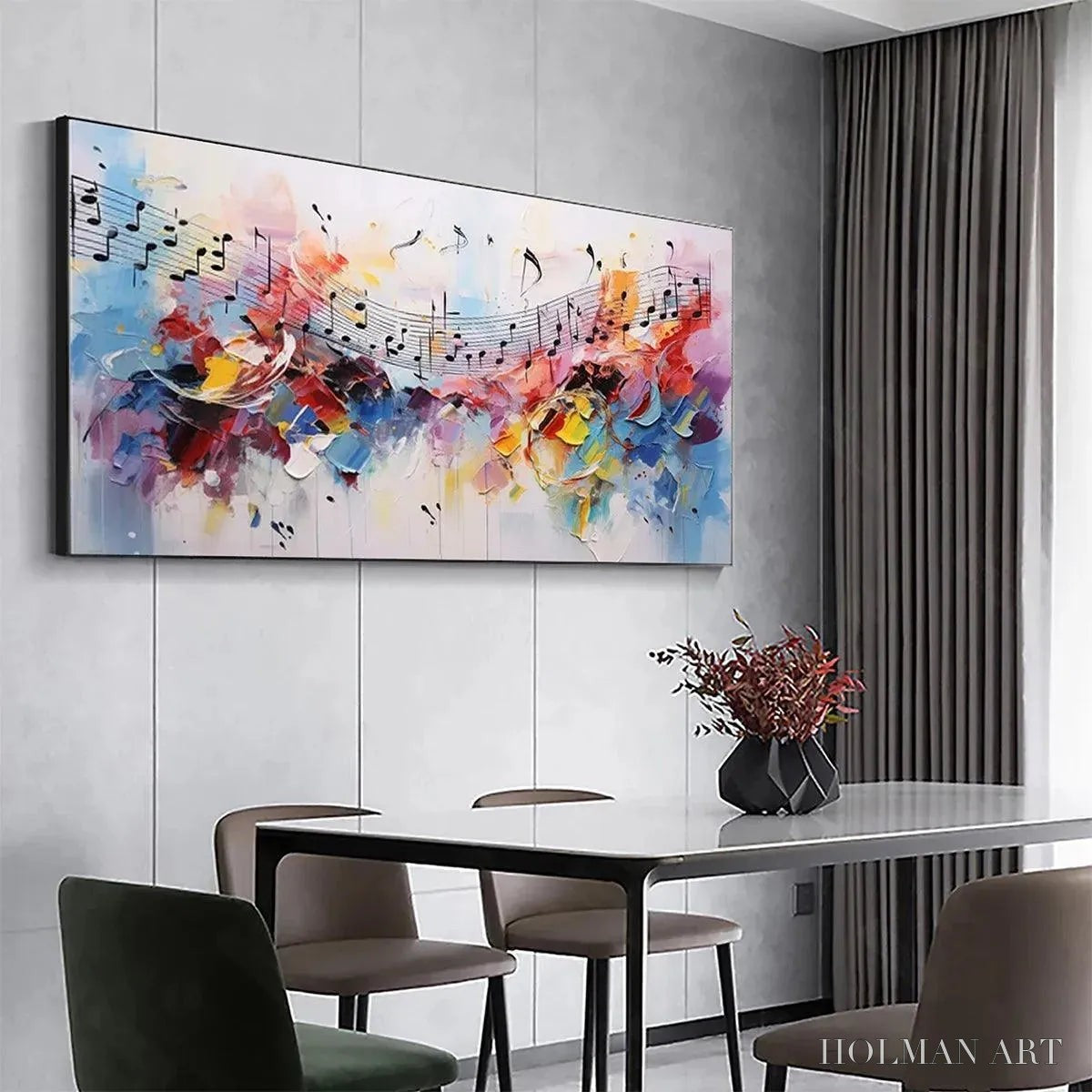 HOLMAN ART Melody in Color – Abstract Painting with Musical Notes - image 6