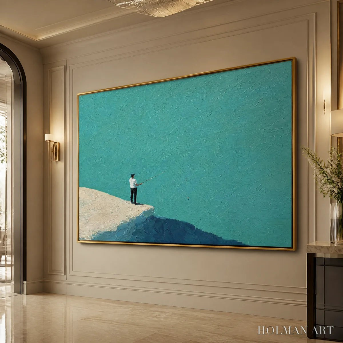 HOLMAN ART Blue Horizon – Minimal Blue Horizon Figure Art - image 4