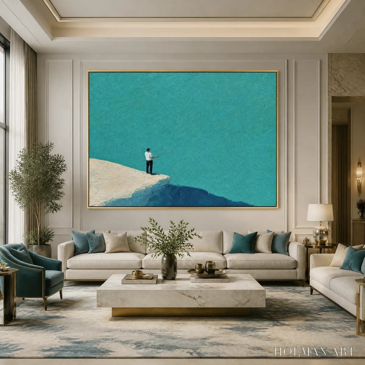 HOLMAN ART Blue Horizon – Minimal Blue Horizon Figure Art - image 5
