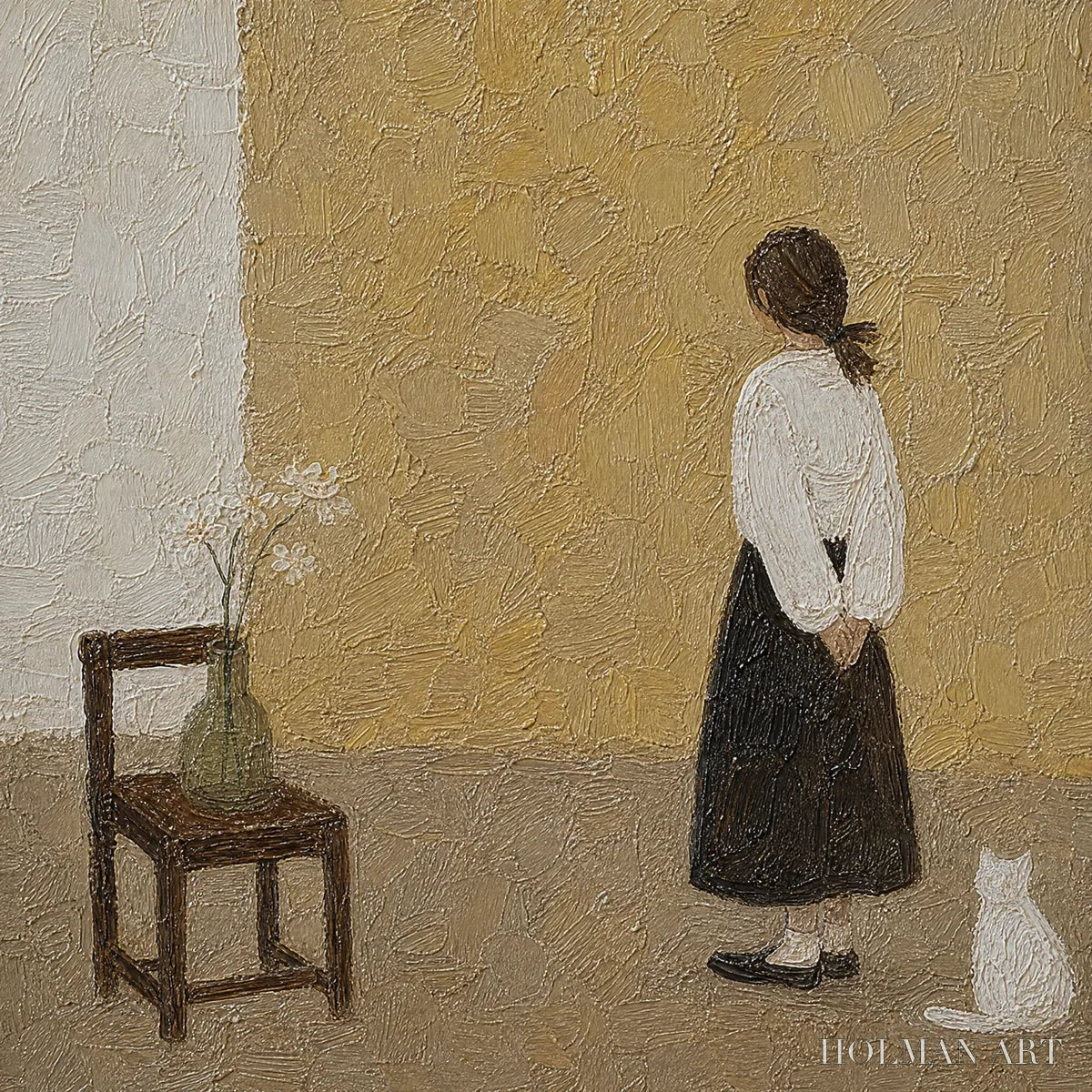 HOLMAN ART Still Room – Minimalist Woman Interior Painting - image 3