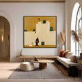 HOLMAN ART Pilgrim'S Path – Minimalist Figurative Painting of a Spanish Village Scene - image 2
