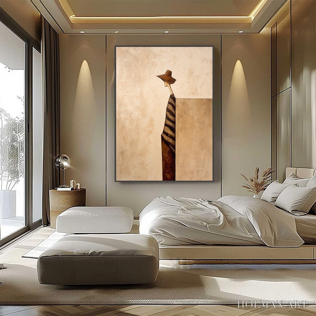 HOLMAN ART Solitude – Minimalist Figurative Painting in Earthy Tones - image 6