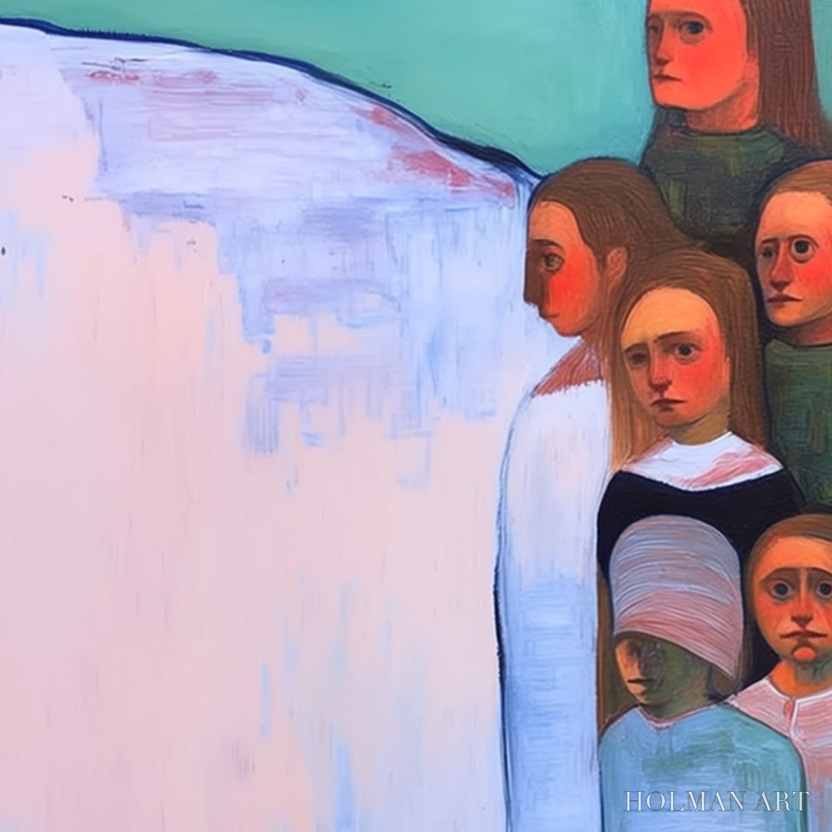 HOLMAN ART the Storykeepers – Colorful Figurative Painting of a Generational Gathering - image 5