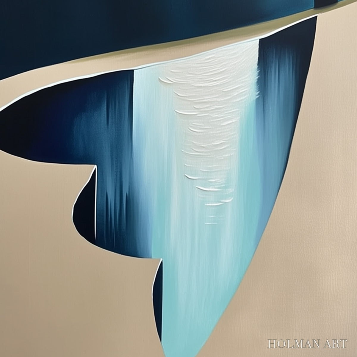 HOLMAN ART the Verge – Minimalist Abstract Painting of a Figure and Chasm - image 5