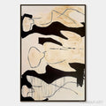 HOLMAN ART Silhouettes in Repose – Large Abstract Figurative Painting in Black and Beige - image 1