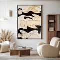 HOLMAN ART Silhouettes in Repose – Large Abstract Figurative Painting in Black and Beige - image 2