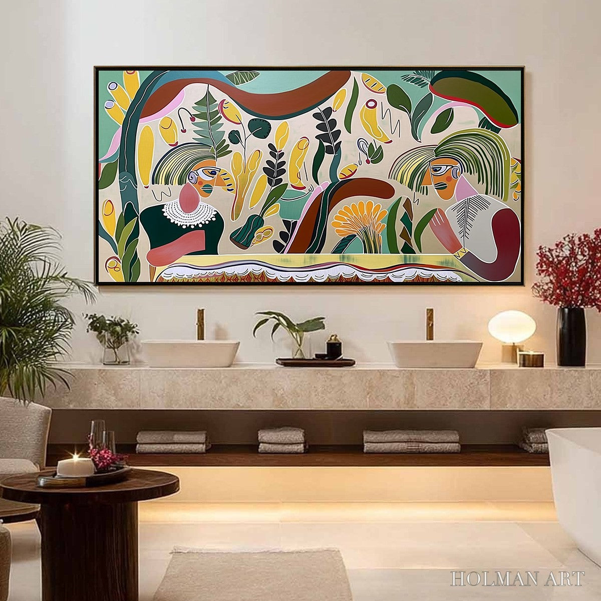 HOLMAN ART Garden Whispers – Colorful Abstract Figurative Boho - image 2