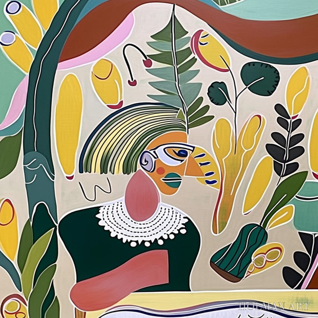 HOLMAN ART Garden Whispers – Colorful Abstract Figurative Boho - image 3