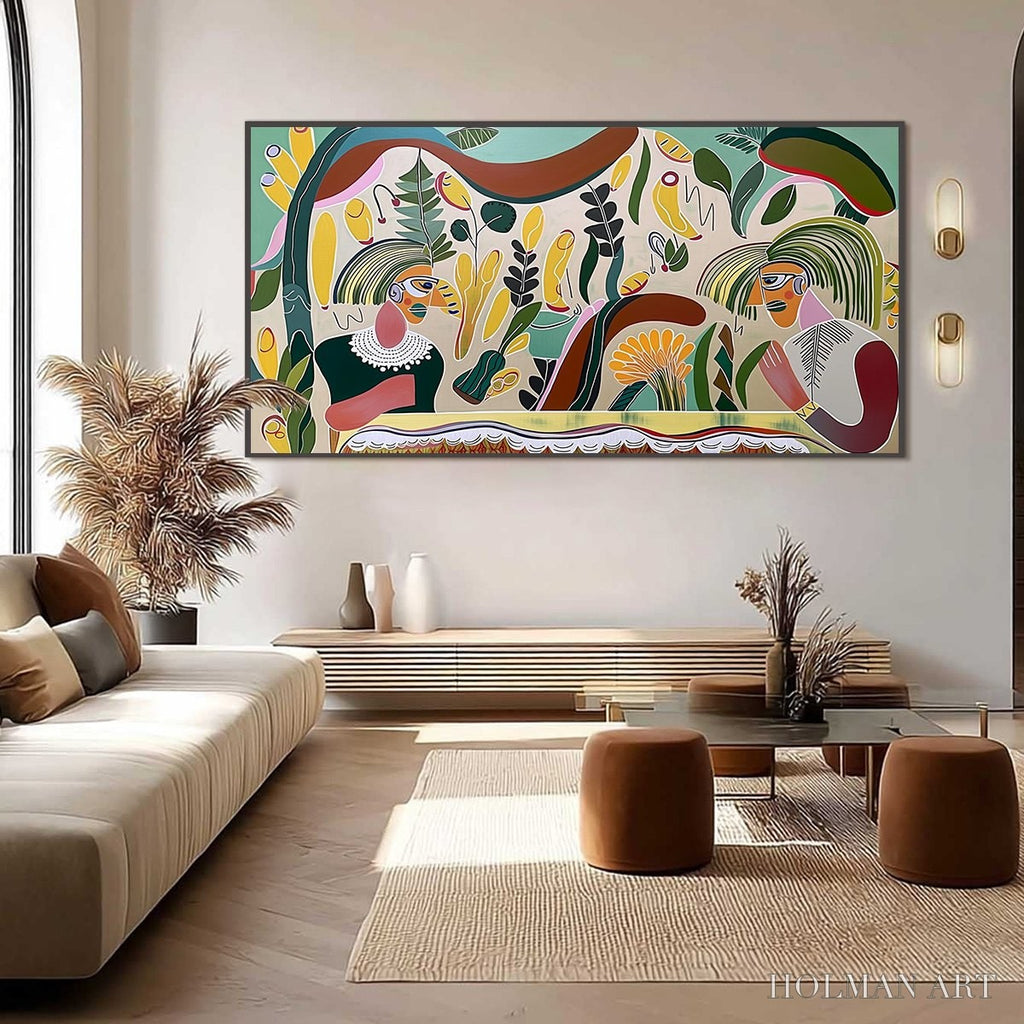 HOLMAN ART Garden Whispers – Colorful Abstract Figurative Boho - image 4