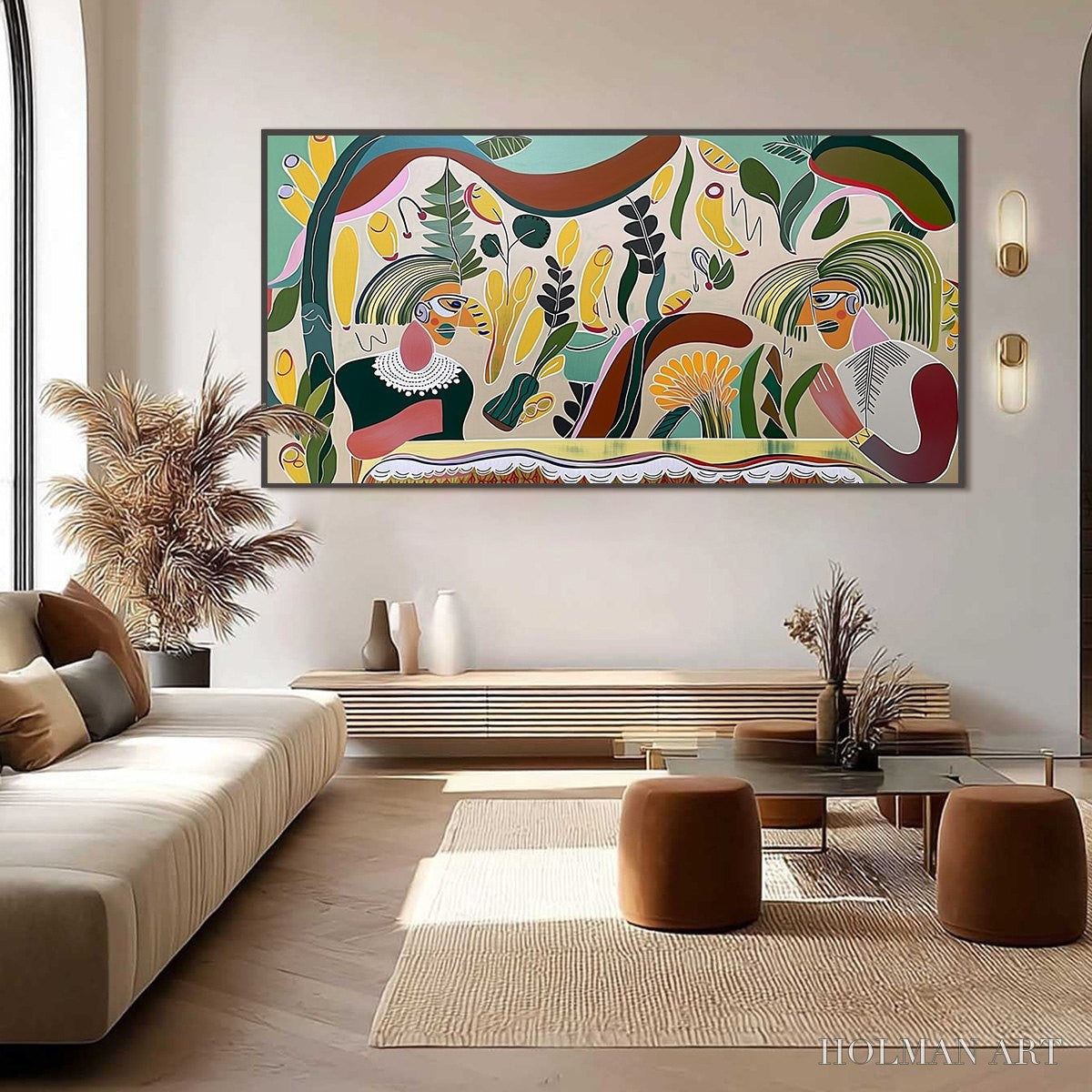 HOLMAN ART Garden Whispers – Colorful Abstract Figurative Boho - image 4