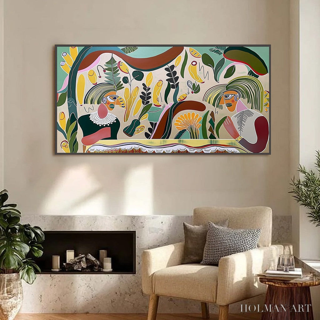 HOLMAN ART Garden Whispers – Colorful Abstract Figurative Boho - image 6