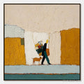 HOLMAN ART A Simple Pleasure – Textured Figurative Impasto Painting of a City Stroll - image 1