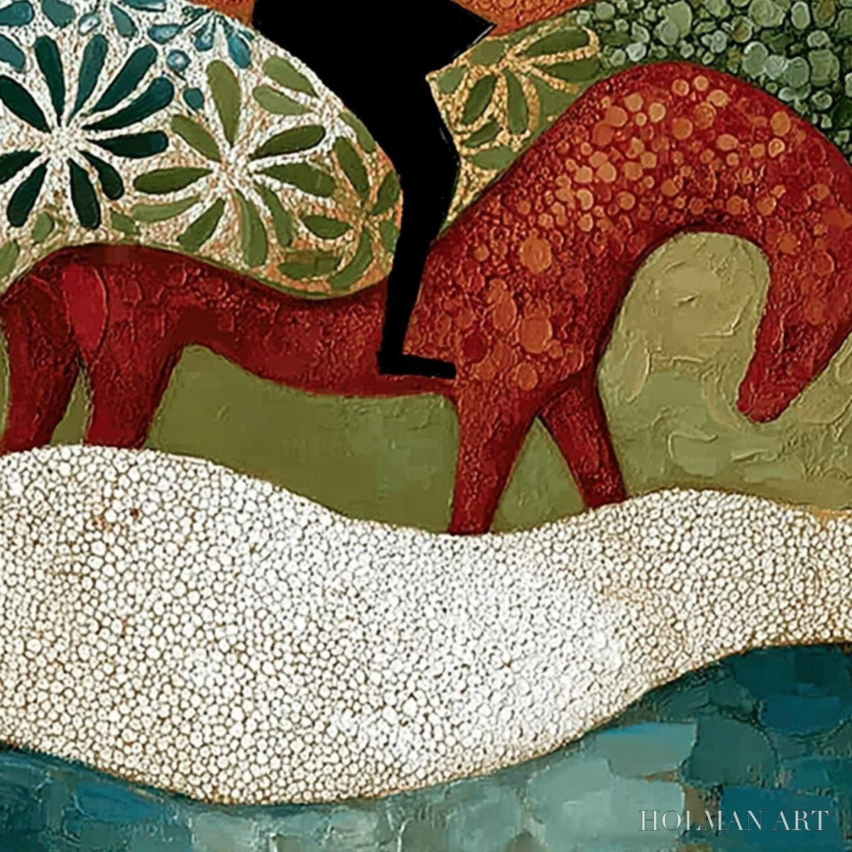 HOLMAN ART the Silent Journey – Textured Boho Figurative Painting of a Traveler's Journey - image 5