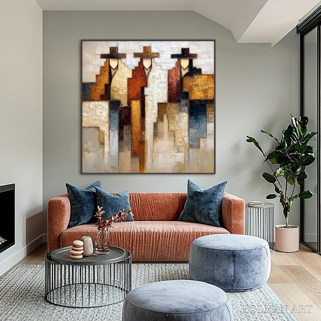 HOLMAN ART Frontier Echoes – Large Textured Abstract Figurative Palette Knife Painting - image 2