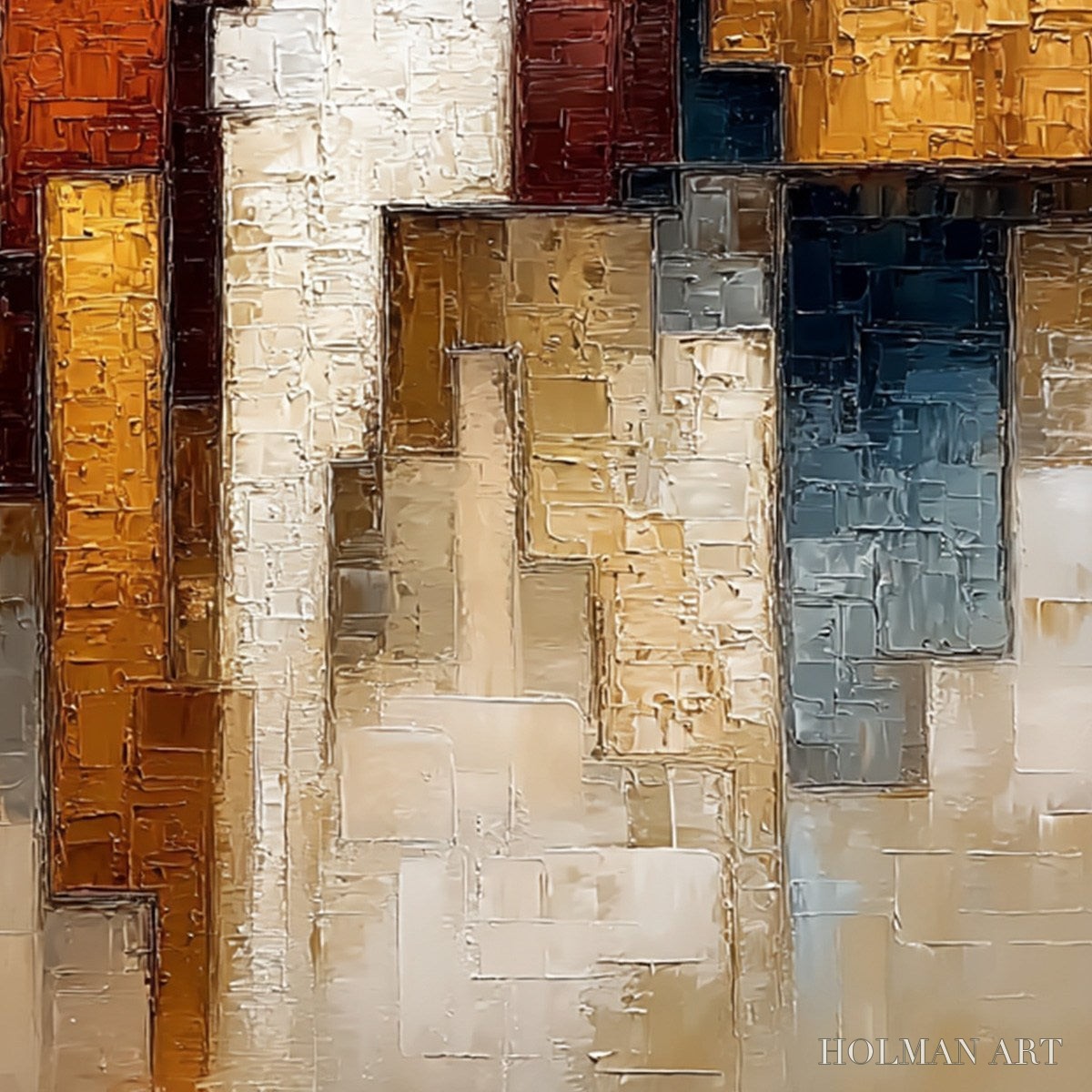HOLMAN ART Frontier Echoes – Large Textured Abstract Figurative Palette Knife Painting - image 3