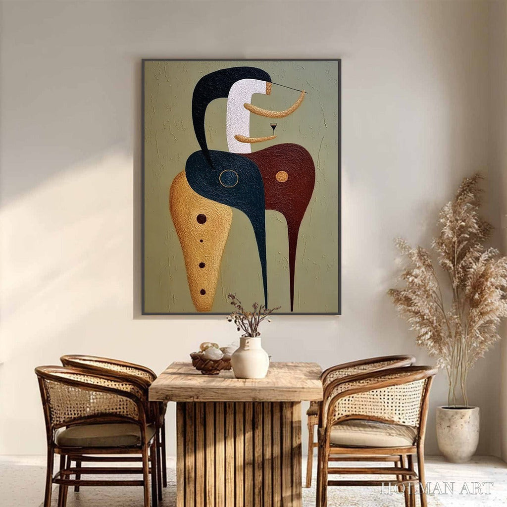 HOLMAN ART the Connoisseur – Textured Abstract Figurative Painting for Modern Decor - image 6