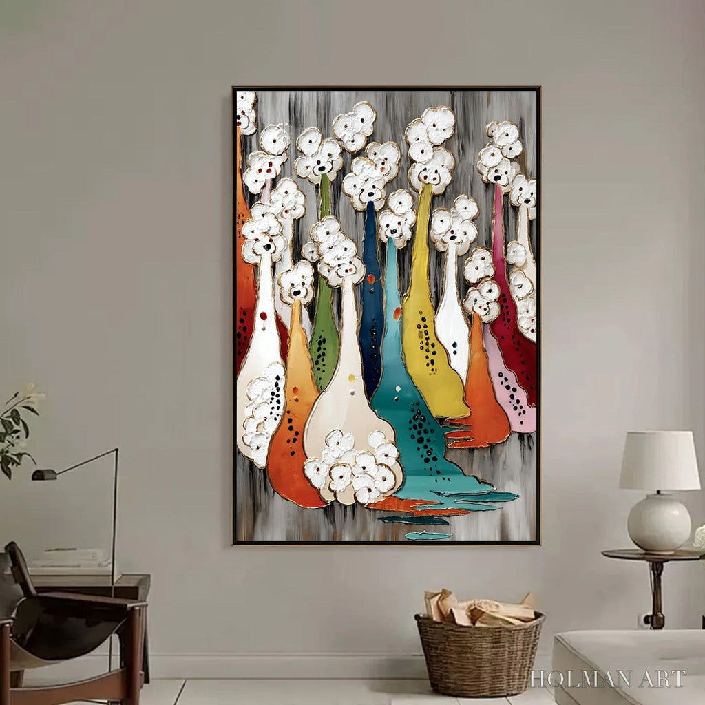 HOLMAN ART the Gathering – Colorful Textured Abstract Figurative Painting - image 6