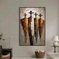 HOLMAN ART the Four Journeymen – Abstract Figurative Impasto Palette Knife Painting - image 2