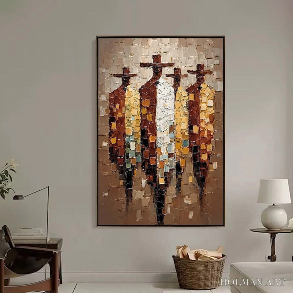 HOLMAN ART the Fellowship – Textured Impasto Figurative Palette Knife Painting - image 6