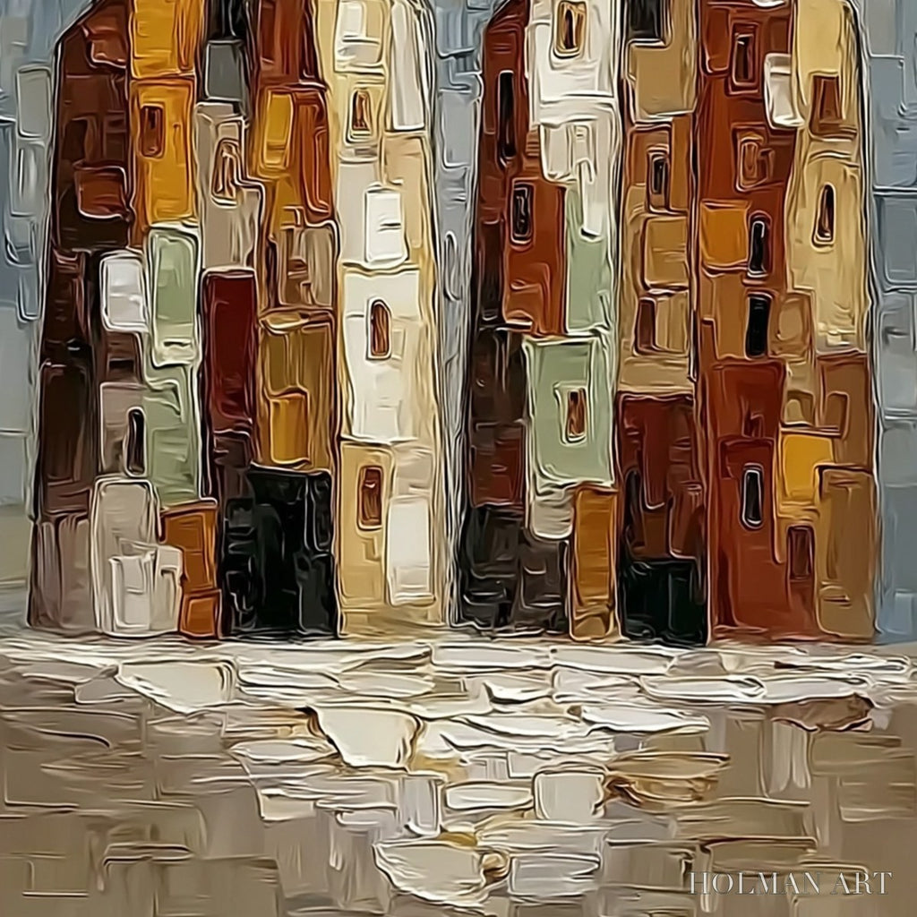 HOLMAN ART Urban Companions – Textured Abstract Figurative Impasto Painting - image 5