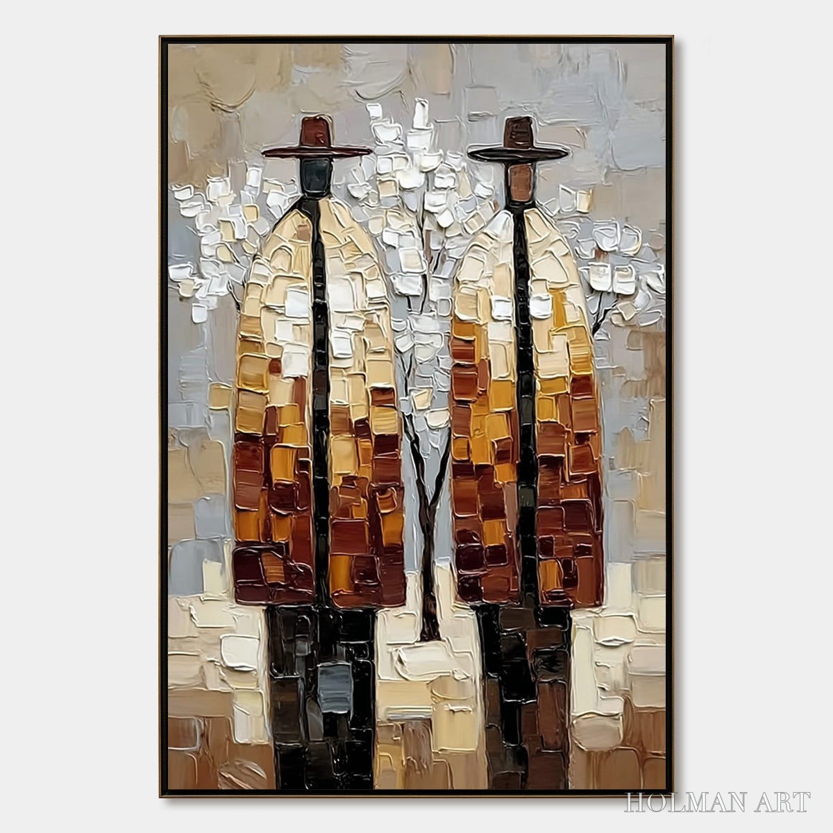 HOLMAN ART the Companions – Textured Figurative Impasto Art for Modern Decor - image 1