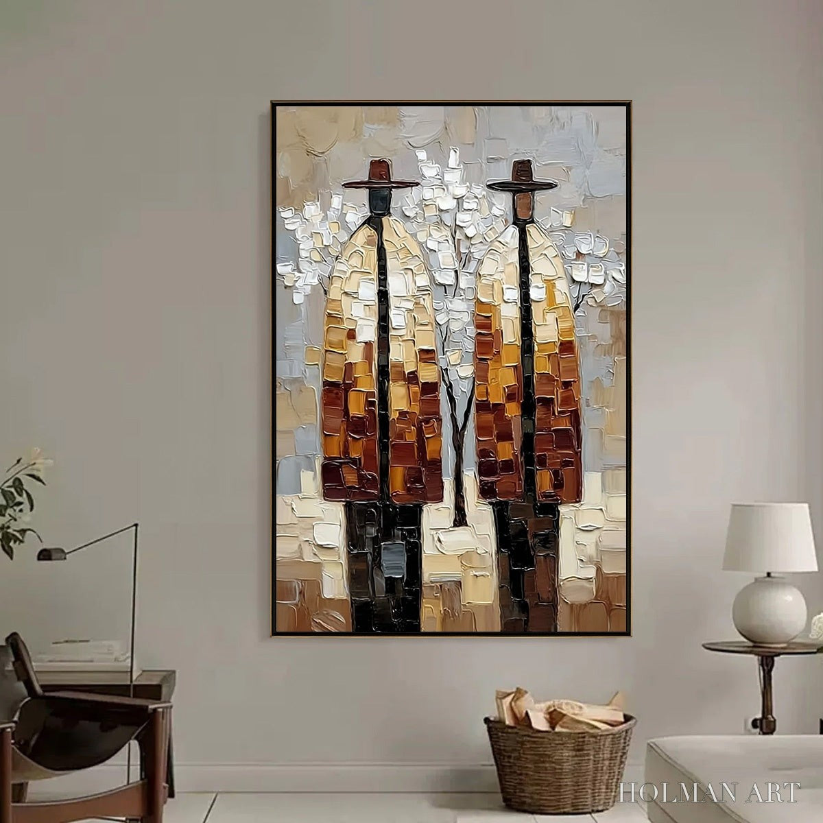 HOLMAN ART the Companions – Textured Figurative Impasto Art for Modern Decor - image 2
