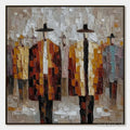 HOLMAN ART the Gathering – Abstract Figurative Palette Knife Impasto Painting - image 1
