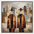 HOLMAN ART Urban Companions – Textured Figurative Cityscape Palette Knife Painting - image 1