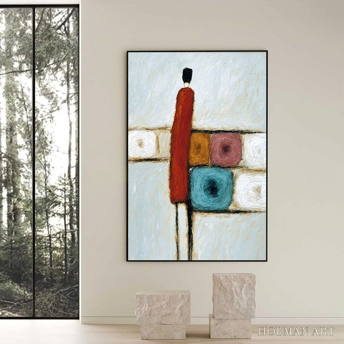 HOLMAN ART Crossroads – Modern Figurative Abstract Oil Painting - image 2