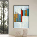 HOLMAN ART the Observer – Colorful Abstract Figurative Cityscape Painting - image 2