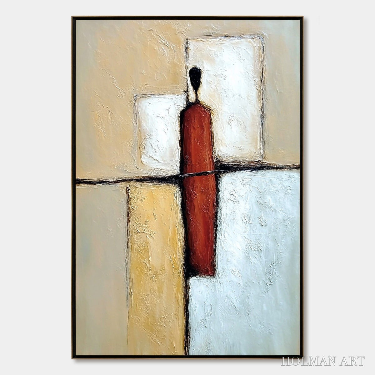 HOLMAN ART Vanguard – Textured Abstract Figurative Painting for Modern Decor - image 1