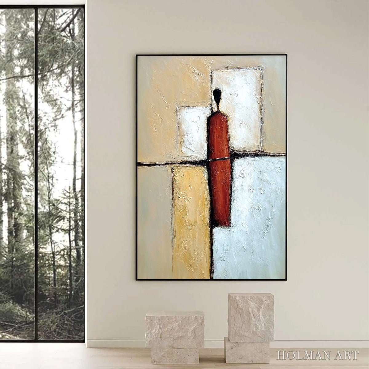 HOLMAN ART Vanguard – Textured Abstract Figurative Painting for Modern Decor - image 2