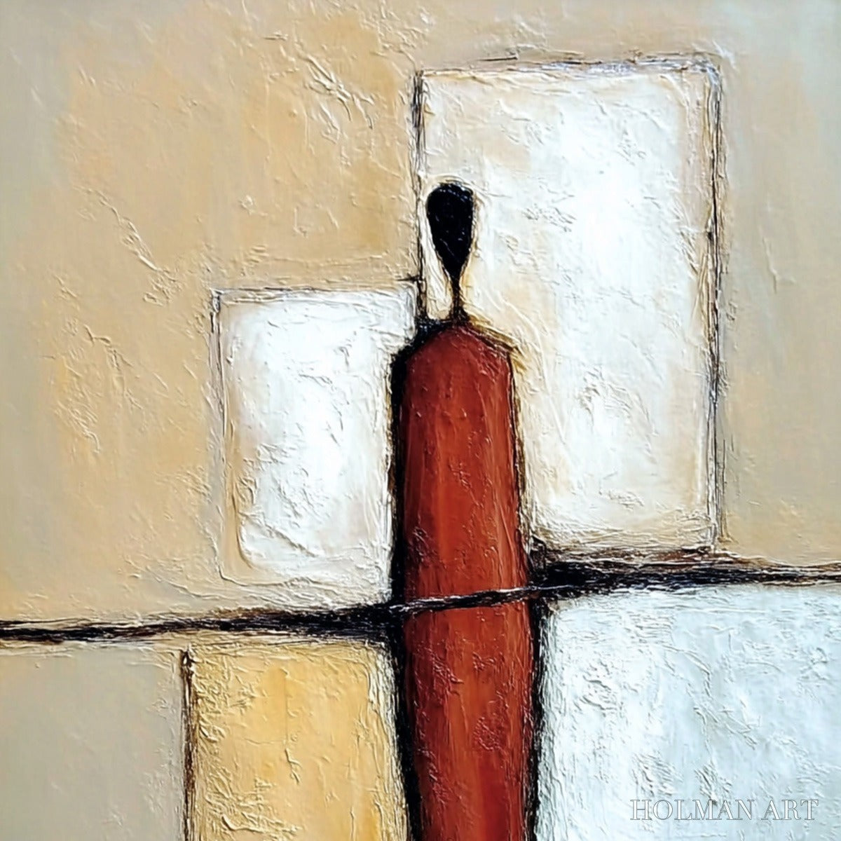 HOLMAN ART Vanguard – Textured Abstract Figurative Painting for Modern Decor - image 3