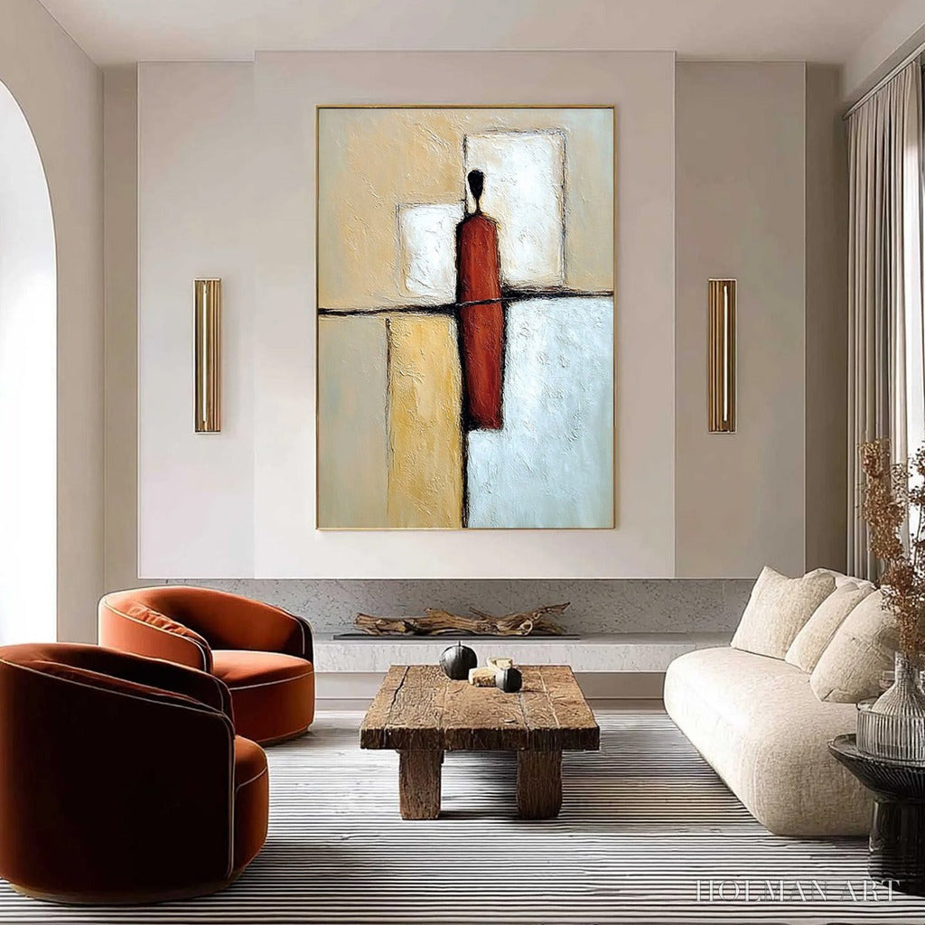 HOLMAN ART Vanguard – Textured Abstract Figurative Painting for Modern Decor - image 4