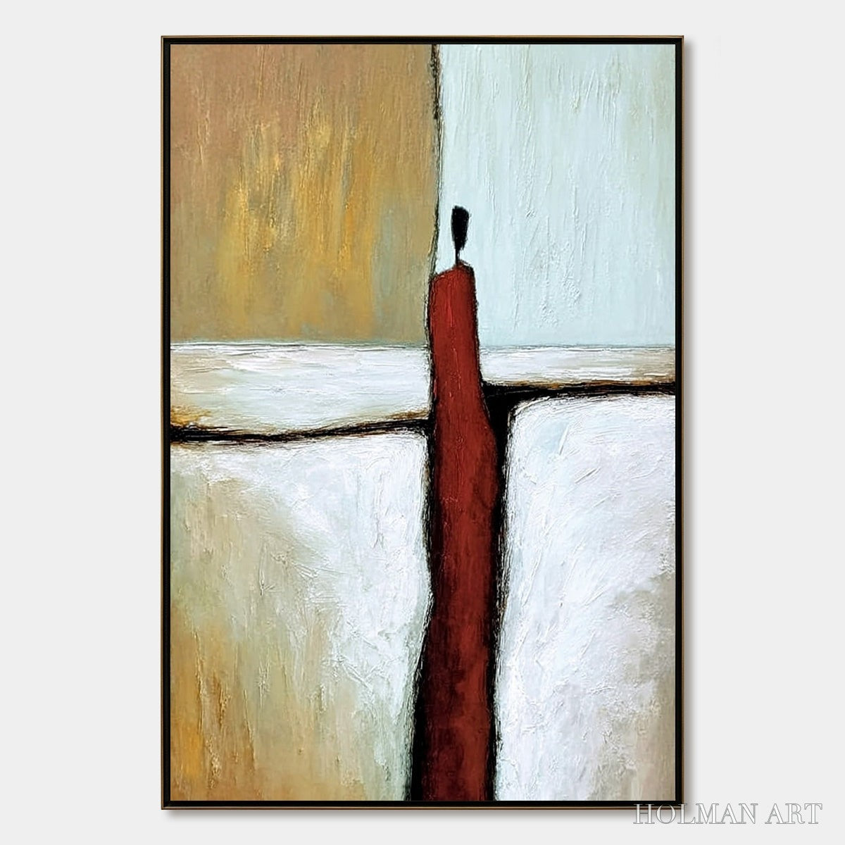 HOLMAN ART the Path – Textured Abstract Figurative Painting for Modern Decor - image 1