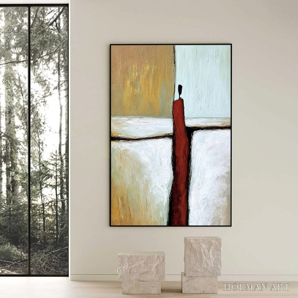 HOLMAN ART the Path – Textured Abstract Figurative Painting for Modern Decor - image 2