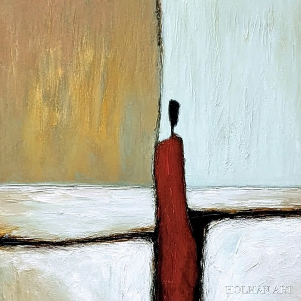 HOLMAN ART the Path – Textured Abstract Figurative Painting for Modern Decor - image 3