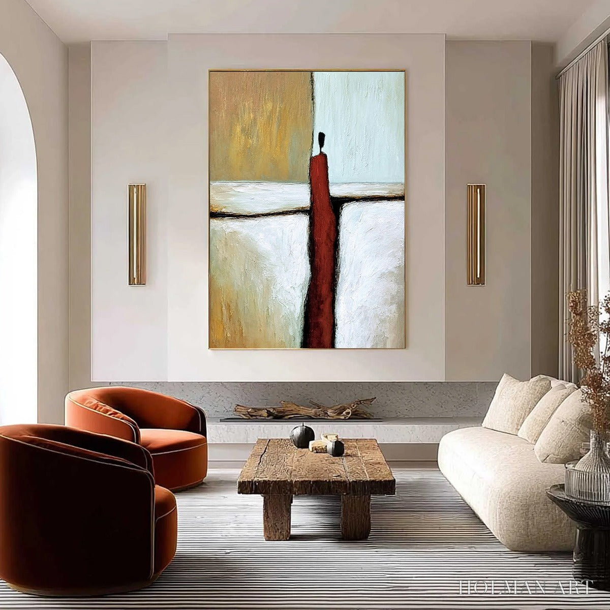 HOLMAN ART the Path – Textured Abstract Figurative Painting for Modern Decor - image 4