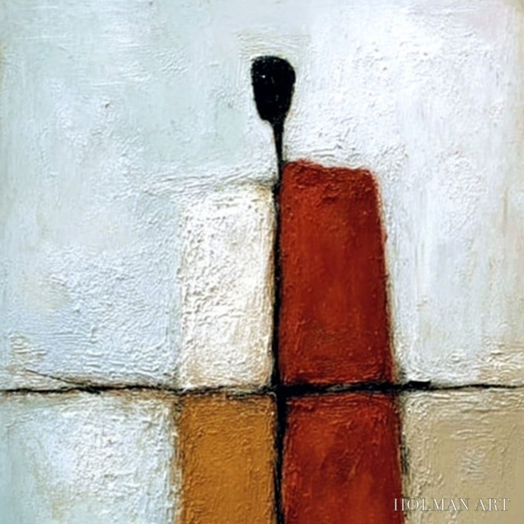 HOLMAN ART Convergence – Vertical Abstract Figurative Textured Oil Painting - image 3