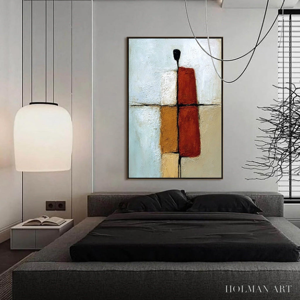 HOLMAN ART Convergence – Vertical Abstract Figurative Textured Oil Painting - image 6