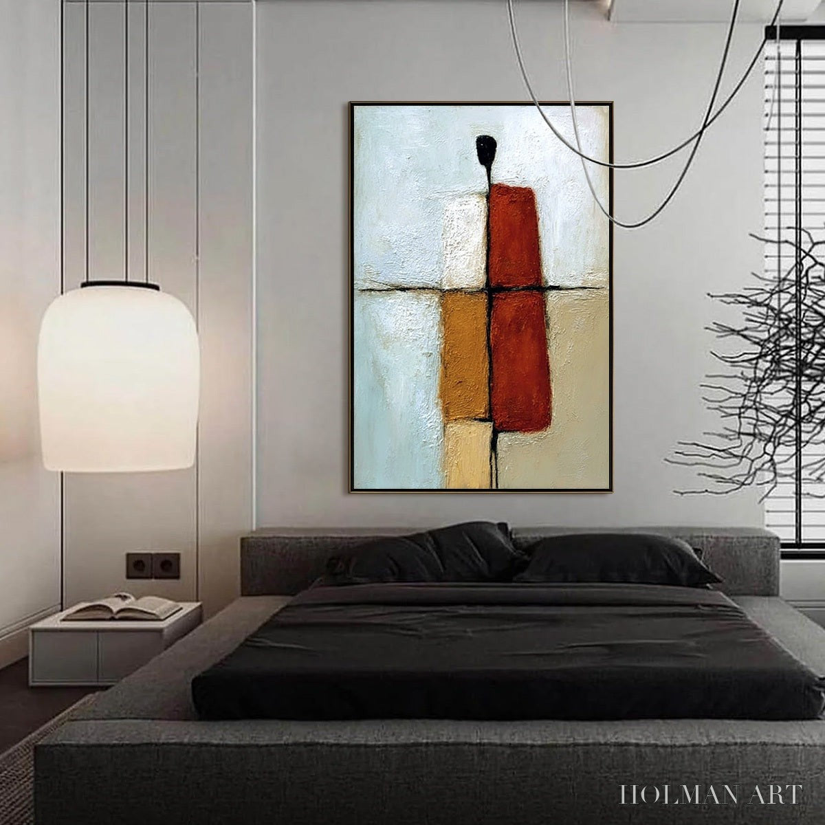 HOLMAN ART Convergence – Vertical Abstract Figurative Textured Oil Painting - image 6