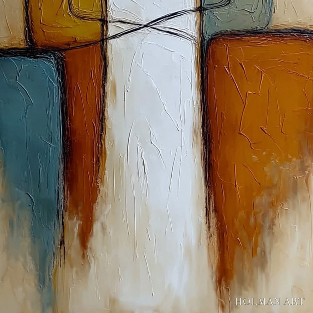 HOLMAN ART Kindred – Textured Abstract Figurative Painting of Unity - image 5