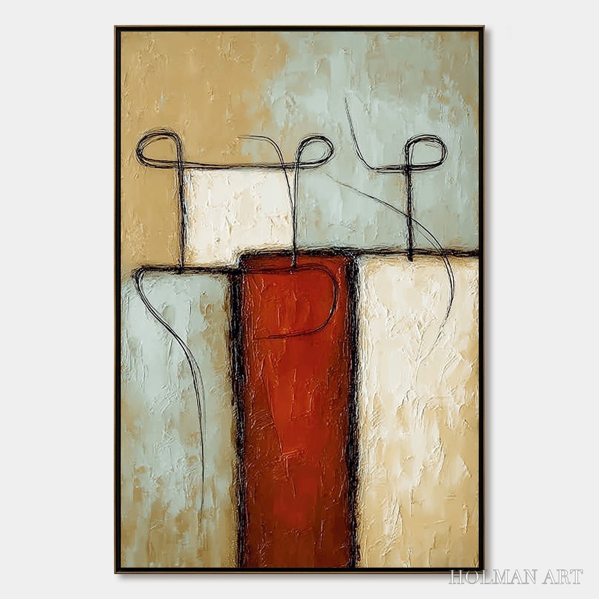 HOLMAN ART Connection – Textured Minimalist Abstract Figurative Painting - image 1