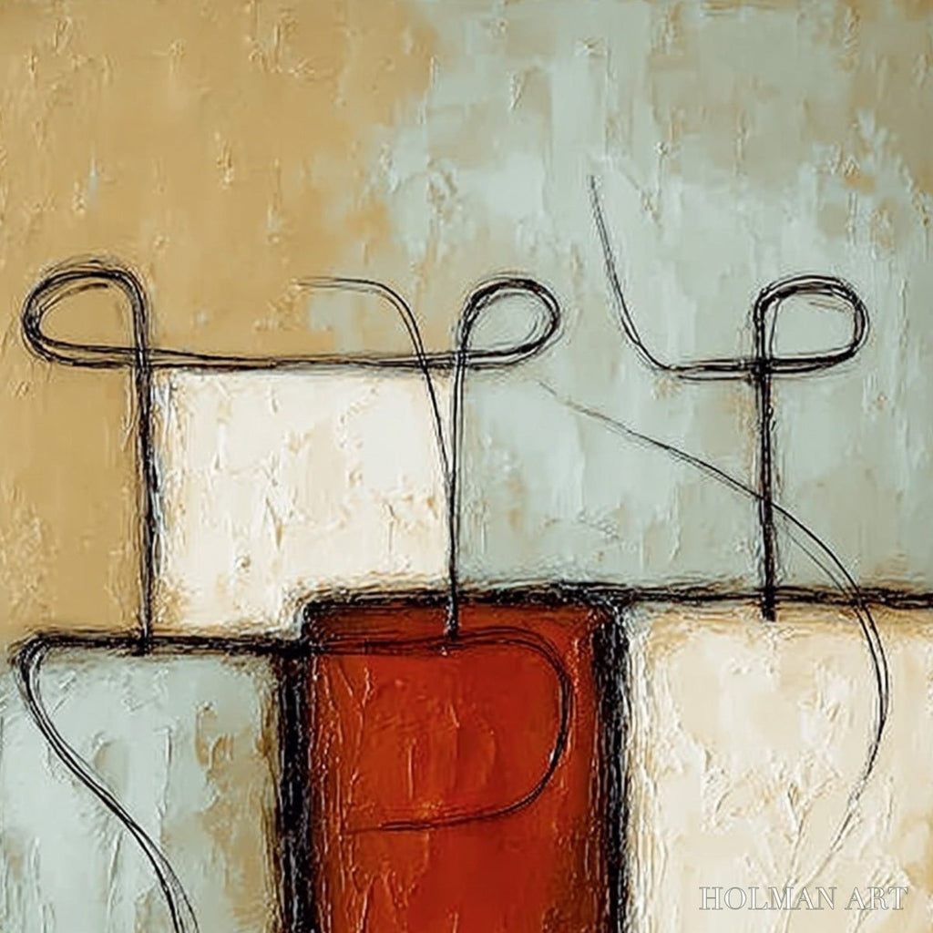 HOLMAN ART Connection – Textured Minimalist Abstract Figurative Painting - image 3