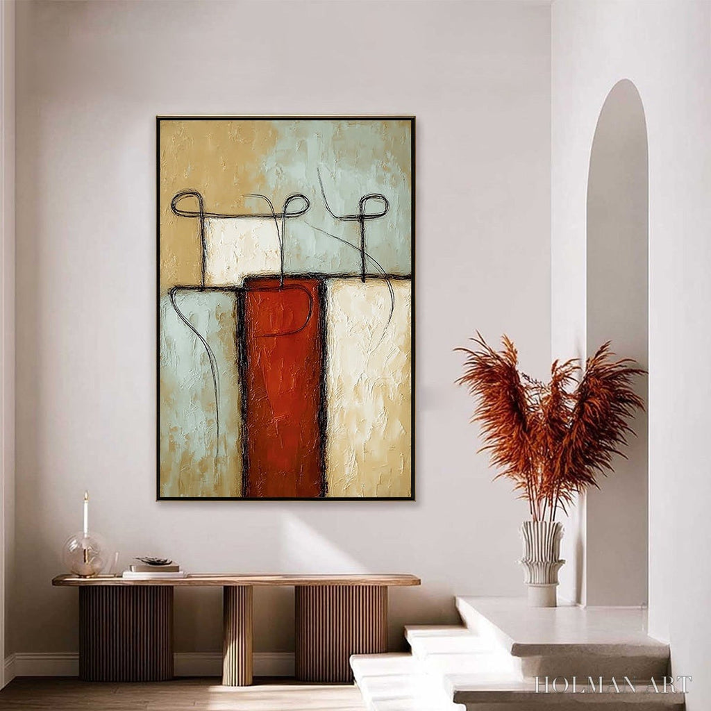 HOLMAN ART Connection – Textured Minimalist Abstract Figurative Painting - image 4